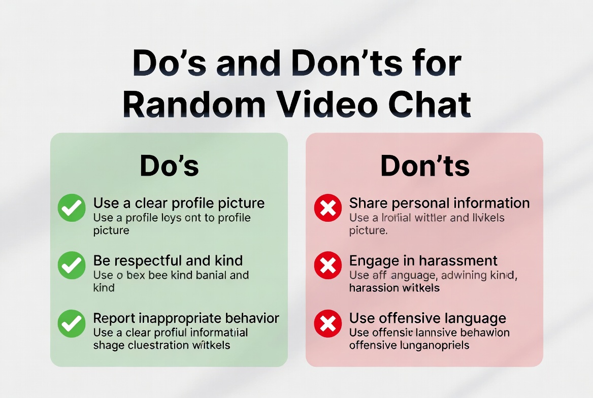 Clean Do’s and Don’ts infographic for random video chat