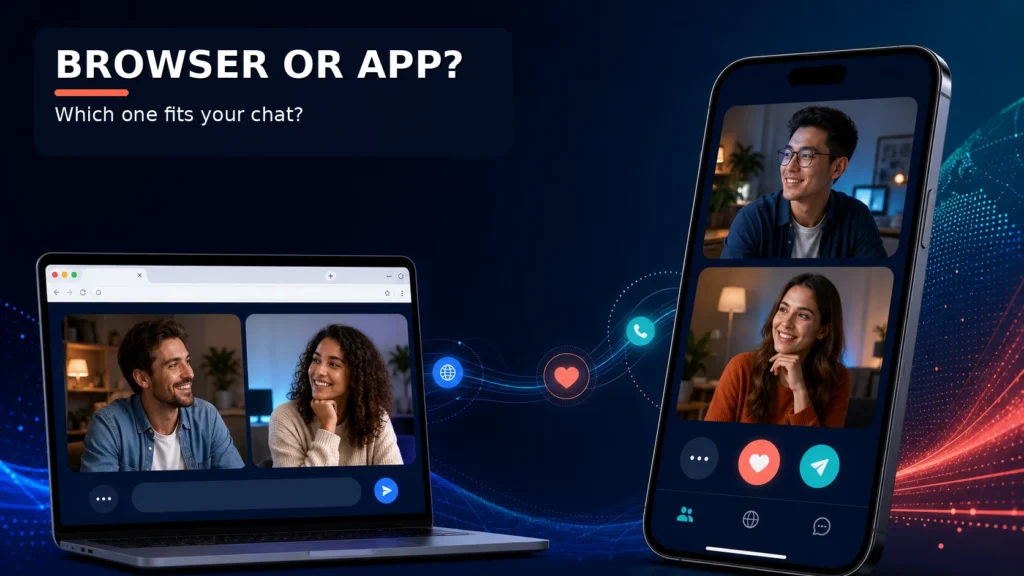 Browser or app choice for adult stranger chat