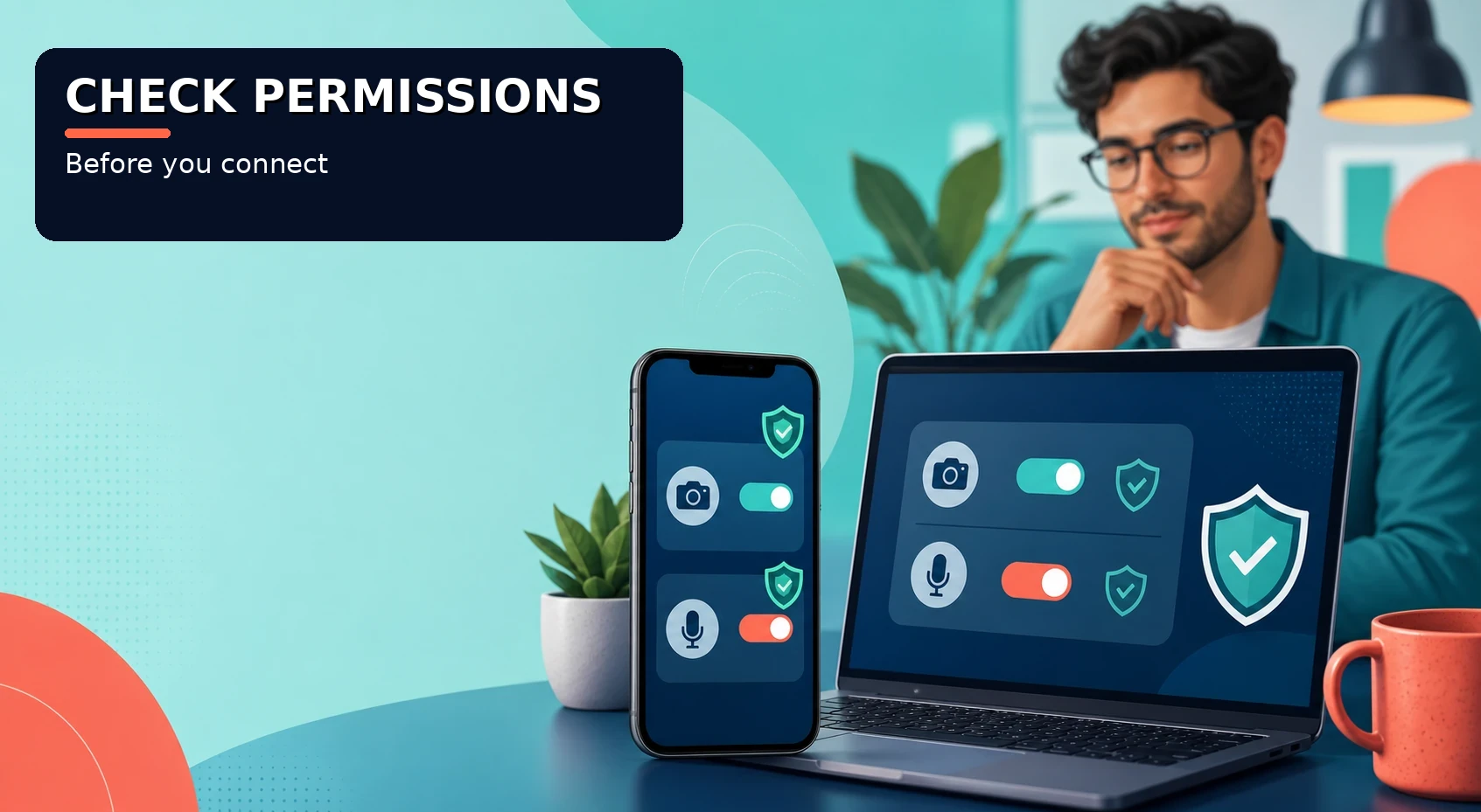Camera and microphone permission checks before stranger chat