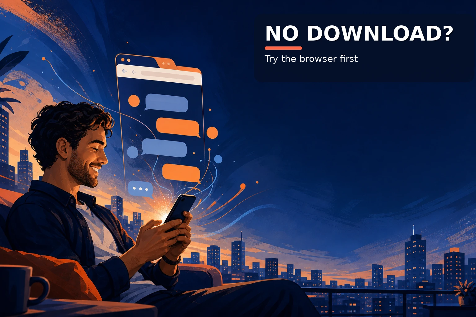 Adult using a phone browser for a stranger chat session