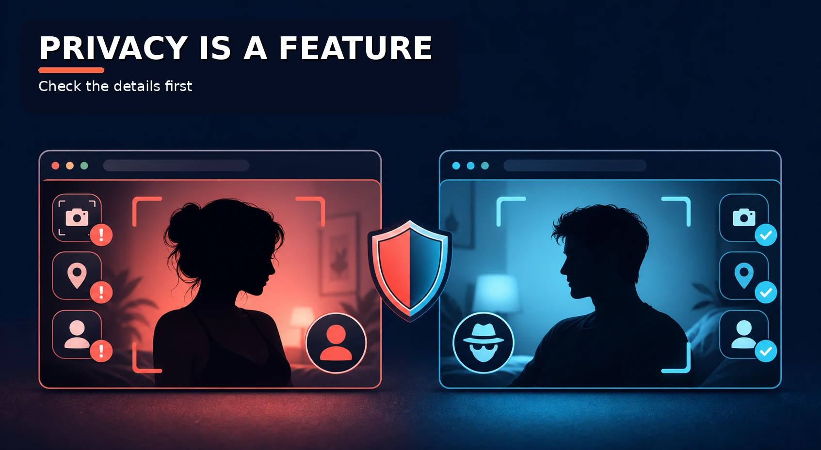 Privacy controls compared between two random chat platforms